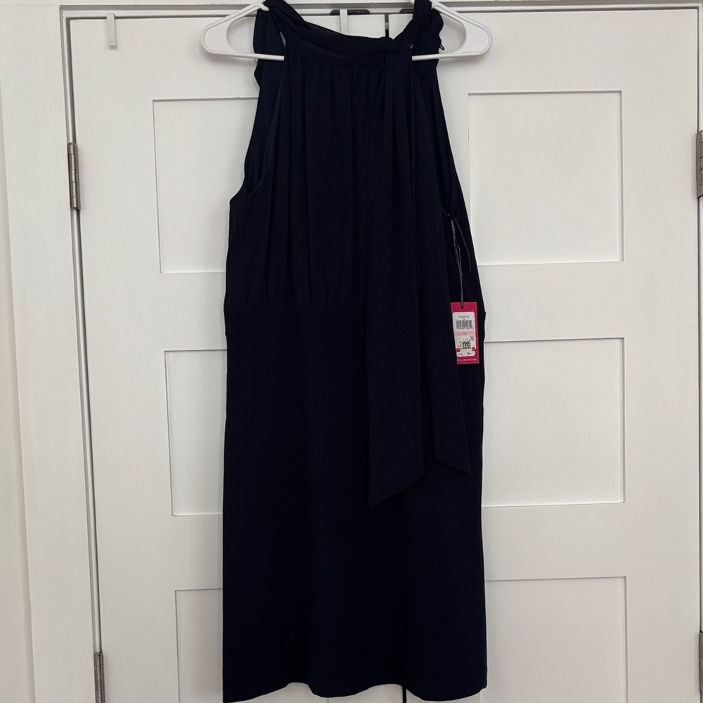 Vince Camuto Navy Blue Halter Midi Dress size 10